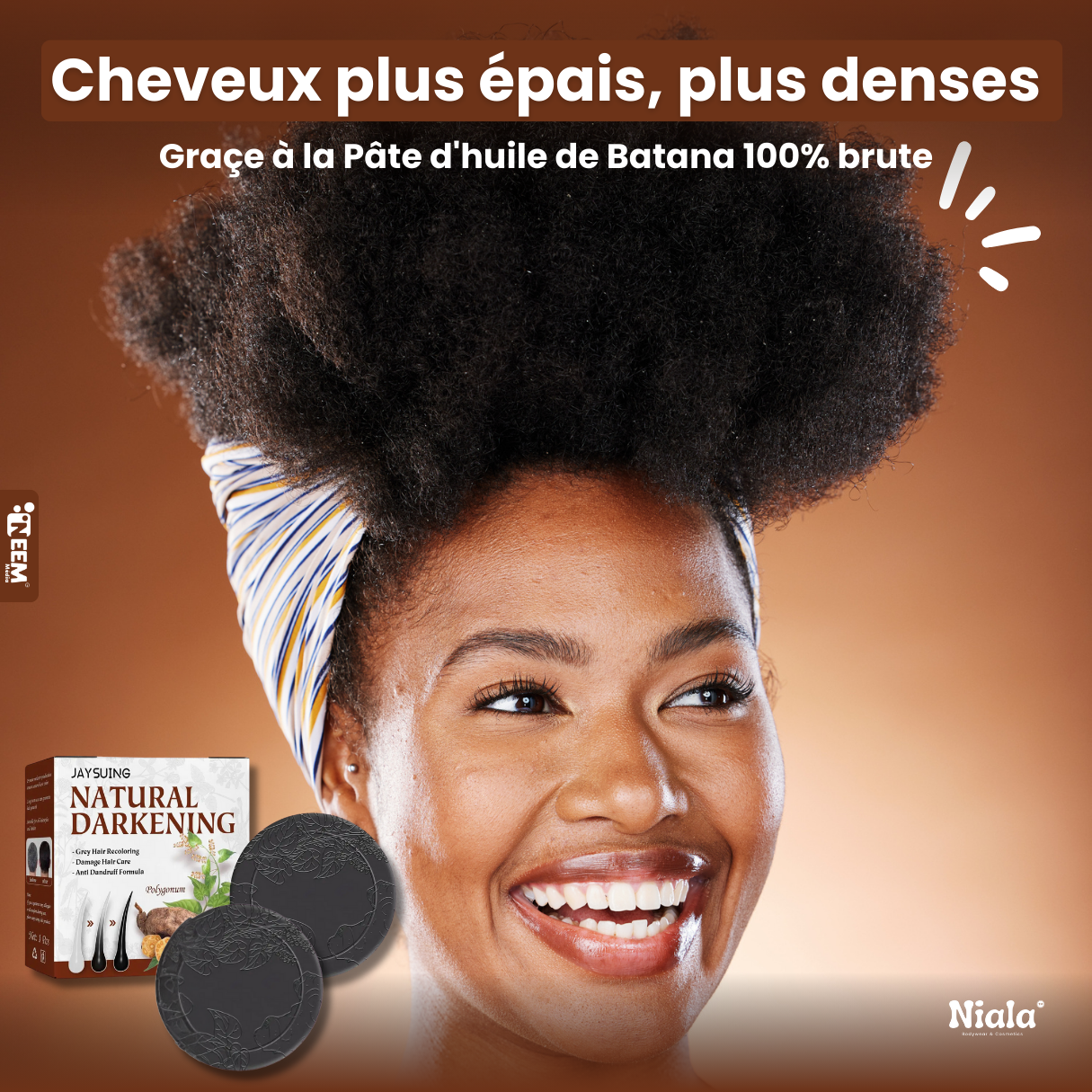 Savon Shampoing pousse et Noicissement cheveux