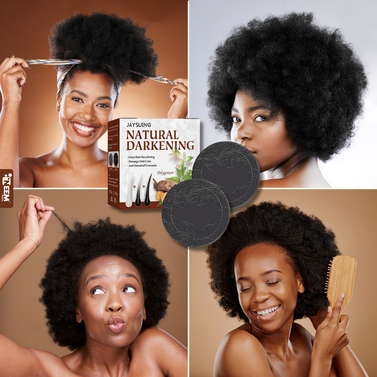 Savon Shampoing pousse et Noicissement cheveux