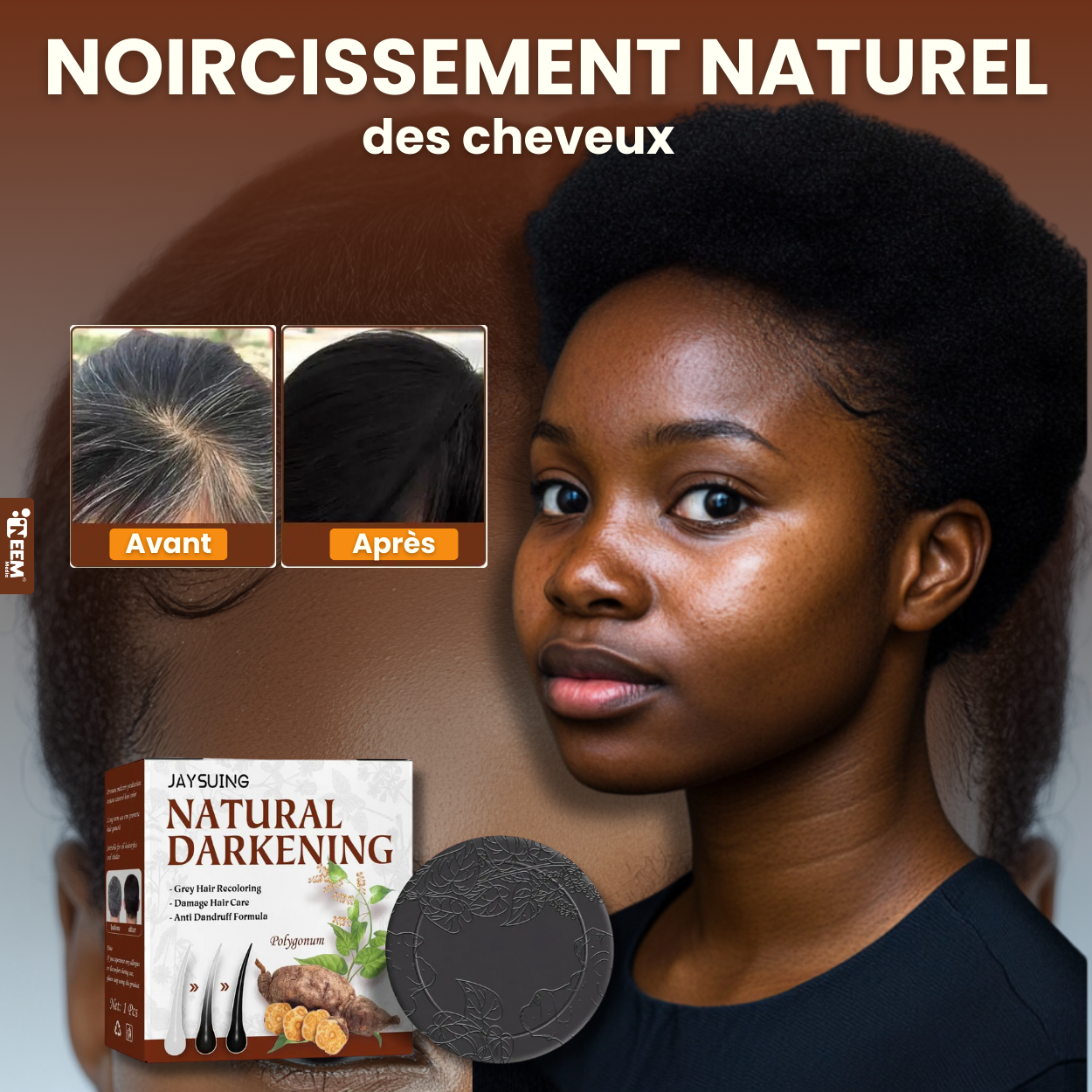 Savon Shampoing pousse et Noicissement cheveux