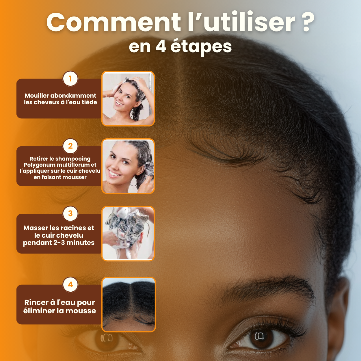 Savon Shampoing pousse et Noicissement cheveux